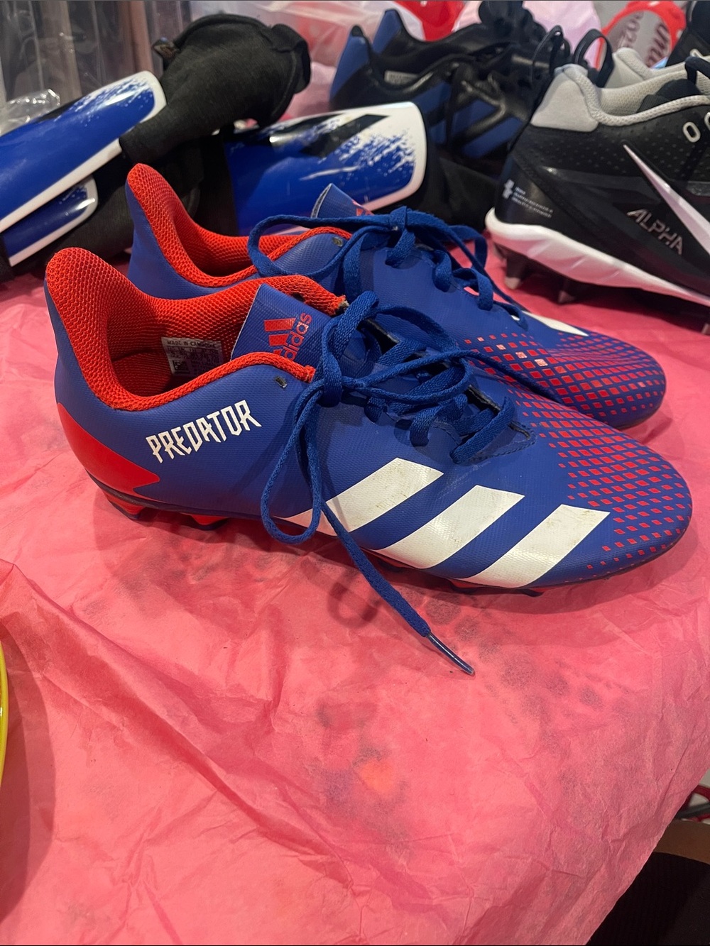 adidas Predator Kids Soccer Cleats - Blue/Red/White